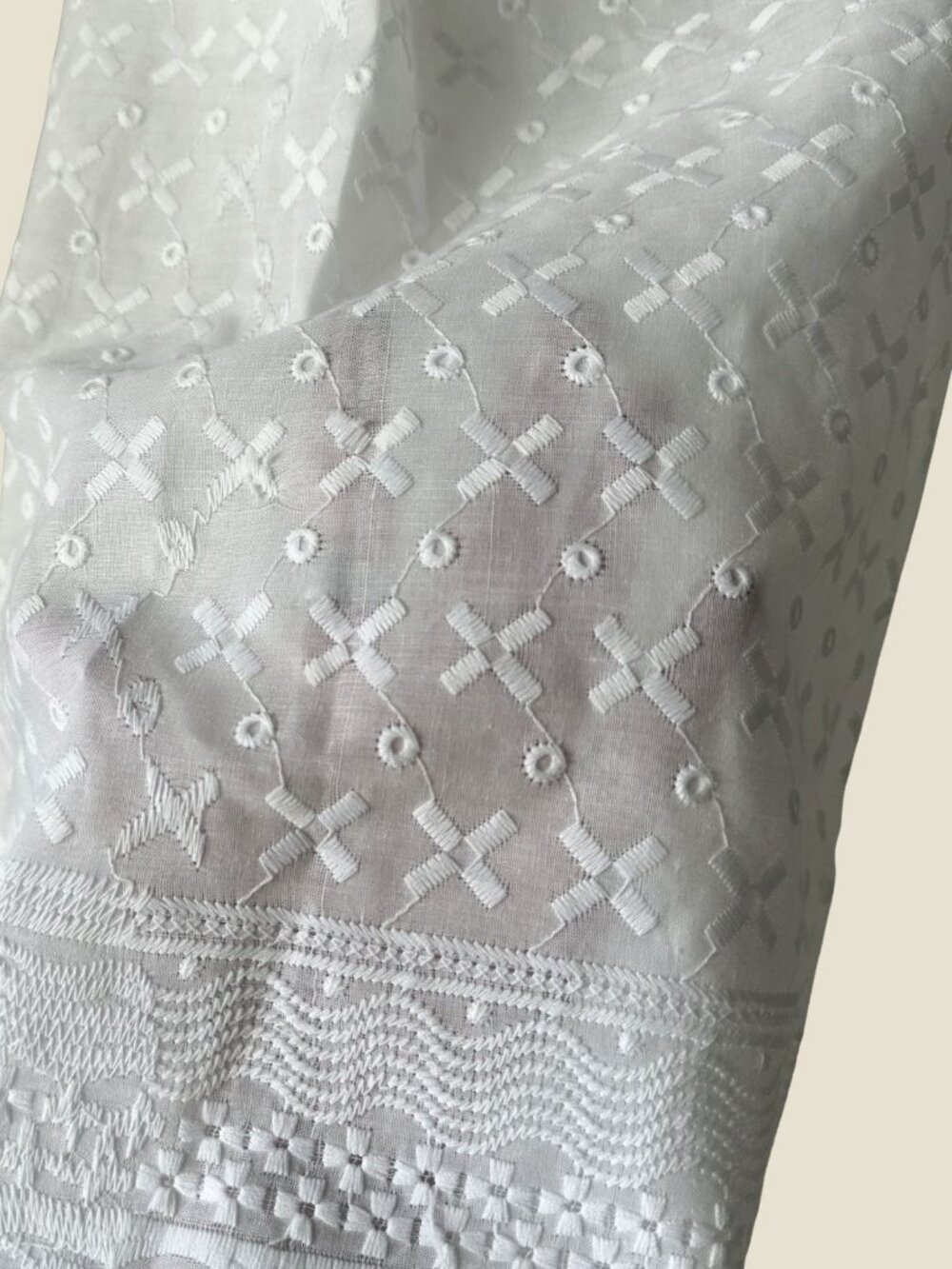 Source Unknown White Wide-Leg Eyelet Pants - Picture 4 of 4